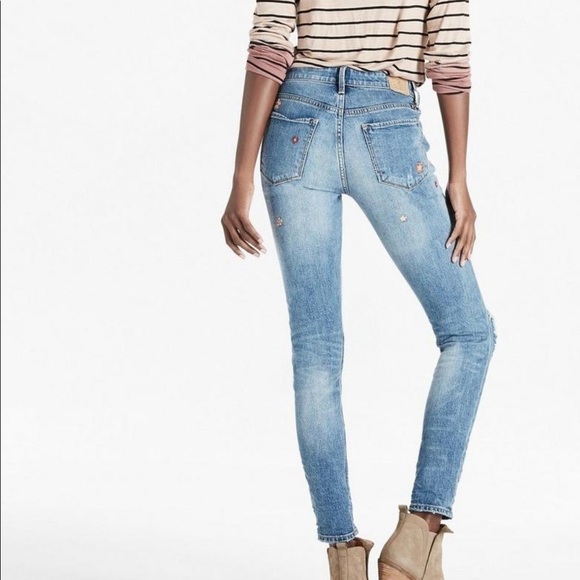 Lucky Brand Bridgette Skinny Jean Hedley Embroidered Floral Jean - 24 - Picture 3 of 7